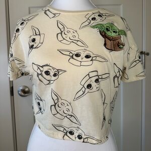 Star Wars Baby Yoga‎ Baby T-Shirt Crop Top Size Small Cream